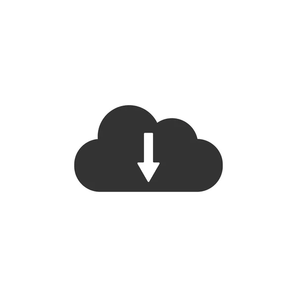 Felhő letöltési ikont izolált. Lapos kialakítás. Vektoros illusztráció — Stock Vector