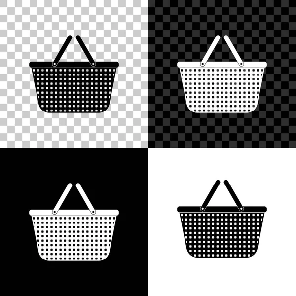 Shopping basket icon isolated on black, white and transparent background. Online buying concept. Delivery service sign. Shopping cart symbol. Vector Illustration — Stock Vector