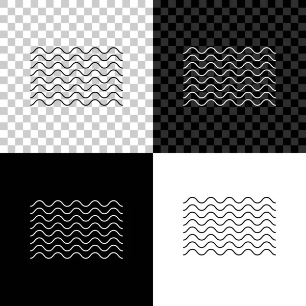 Icône des vagues isolée sur fond noir, blanc et transparent. Illustration vectorielle — Image vectorielle