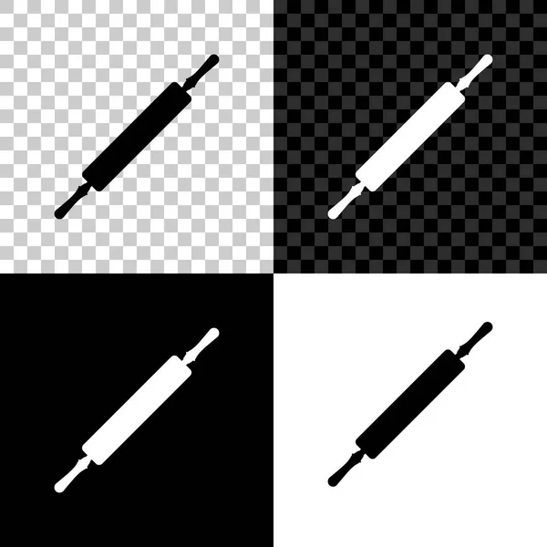 Icône rouleau isolé sur fond noir, blanc et transparent. Illustration vectorielle — Image vectorielle