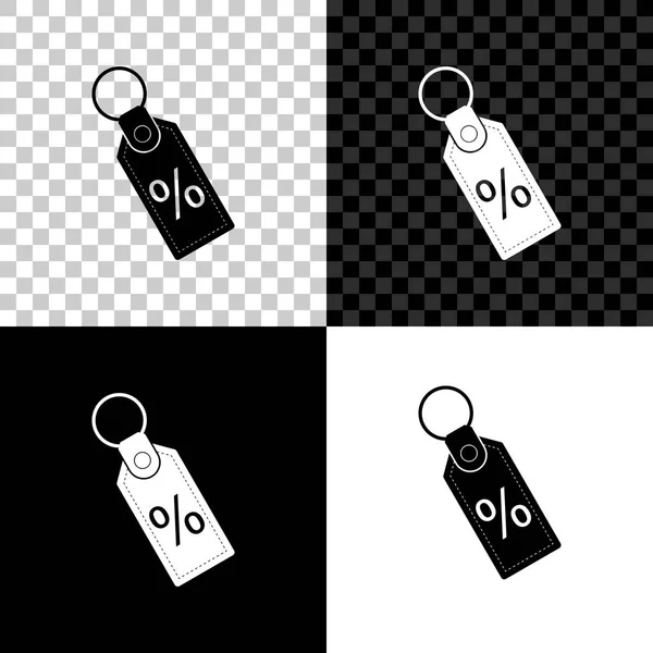 Pictogram voor kortingspercentage-tag geïsoleerd op zwarte, witte en transparante achtergrond. Shopping tag teken. Speciale aanbieding teken. Kortingsbonnen symbool. Vector illustratie — Stockvector