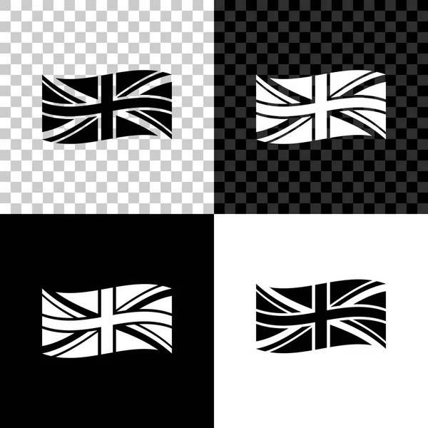 Flag of Great Britain icon isolated on black, white and transparent background. UK flag sign. Official United Kingdom flag sign. British symbol. Vector Illustration