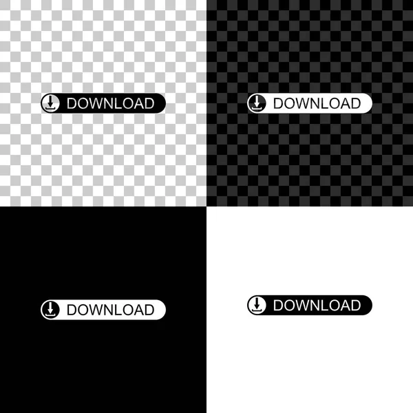 下载按钮，箭头图标隔离在黑色、白色和透明背景上。上传按钮。加载符号。矢量插图 — 图库矢量图片