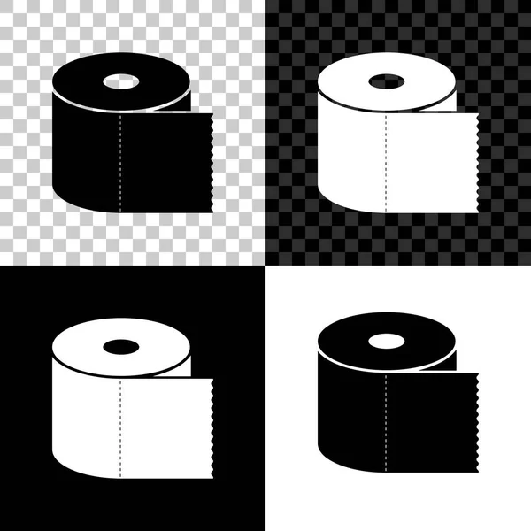 WC-papierrol pictogram geïsoleerd op zwart, wit en transparante achtergrond. Vector illustratie — Stockvector