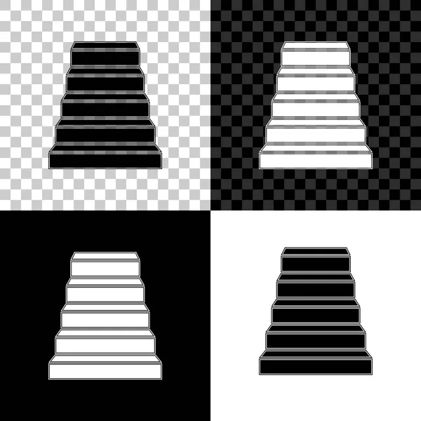 Staircase icon isolated on black, white and transparent background. Vector Illustration