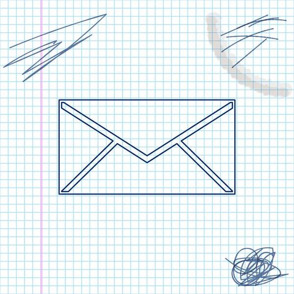 Ícone de esboço de linha de envelope isolado no fundo branco. Símbolo da letra da mensagem de email. Ilustração vetorial —  Vetores de Stock