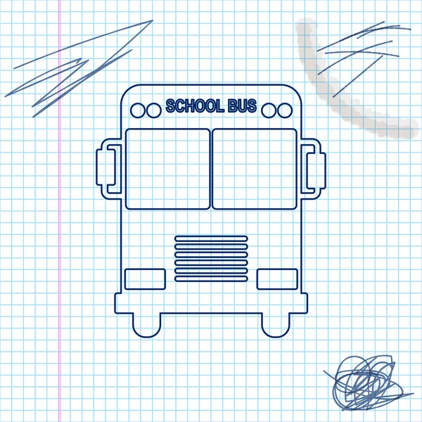 Esquisse de ligne de bus scolaire icône isolée sur fond blanc. Illustration vectorielle — Image vectorielle