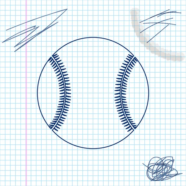 Baseballlinie Skizze Symbol isoliert auf weißem Hintergrund. Vektorillustration — Stockvektor