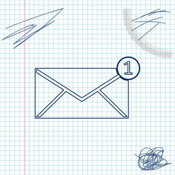 Icono del boceto de la línea del sobre aislado sobre fondo blanco. Concepto de mensaje recibido. Nuevo, mensaje entrante de correo electrónico, sms. Servicio de entrega de correo. Ilustración vectorial — Archivo Imágenes Vectoriales