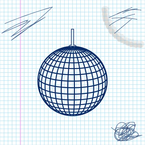 Μπάλα ντίσκο εικονίδιο σκίτσο απομονώνεται σε λευκό φόντο. Απεικόνιση διανυσματικών φορέων — Διανυσματικό Αρχείο