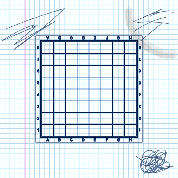 Ikona náčrtu čáry šachovnice izolovaná na bílém pozadí. Starověká intelektuální hra. Vektorová ilustrace — Stockový vektor