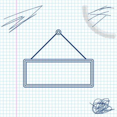 Tabela asılı çizgi çizim simgesi beyaz arka plan üzerinde izole. Reklam bar, kafe, pub, restoran için uygundur. Vektör İllüstrasyonu