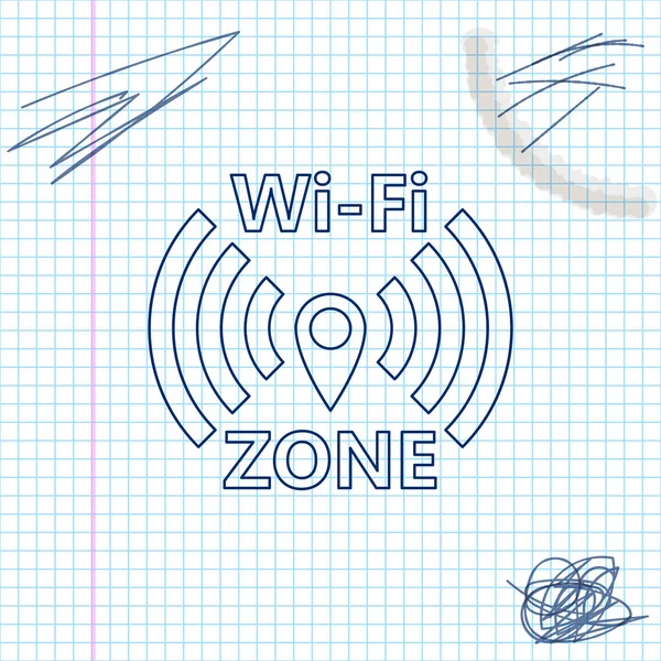 Піктограма ескізу бездротової мережі Інтернету Wi-Fi ізольовано на білому тлі. Векторна ілюстрація — стоковий вектор