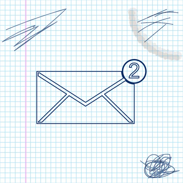 Icono del boceto de la línea del sobre aislado sobre fondo blanco. Concepto de mensaje recibido. Nuevo, mensaje entrante de correo electrónico, sms. Servicio de entrega de correo. Ilustración vectorial — Archivo Imágenes Vectoriales