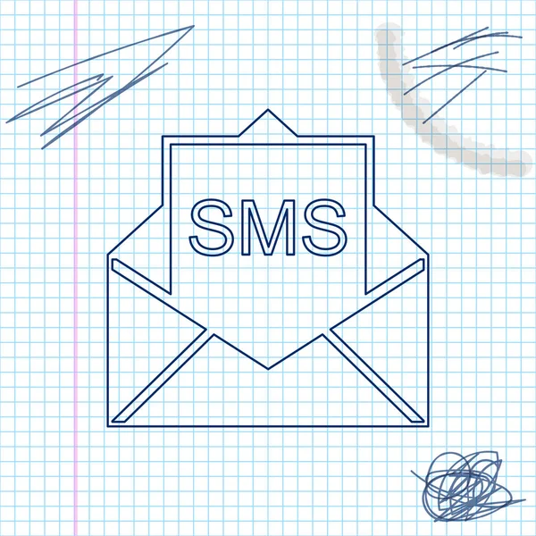 Skiss ikon för kuvert linje isolerad på vit bakgrund. Mottaget meddelande koncept. Nytt, e-post inkommande meddelande, SMS. E-postleveranstjänst. Vektor illustration — Stock vektor