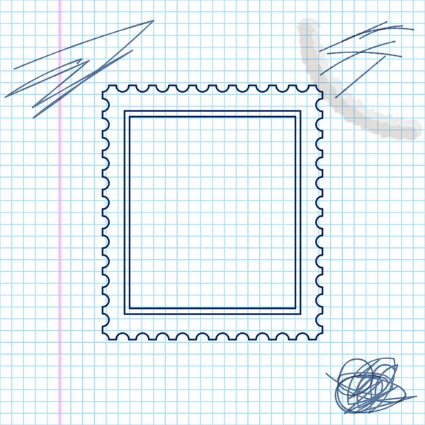Postzegel lijn schets pictogram geïsoleerd op witte achtergrond. Vector illustratie — Stockvector