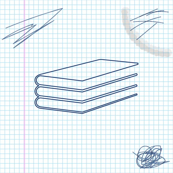 Books line sketch icon isolated on white background. Vector Illustration — Stock Vector