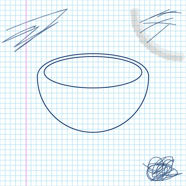 Bowl line bosquejo icono aislado sobre fondo blanco. Ilustración vectorial — Vector de stock