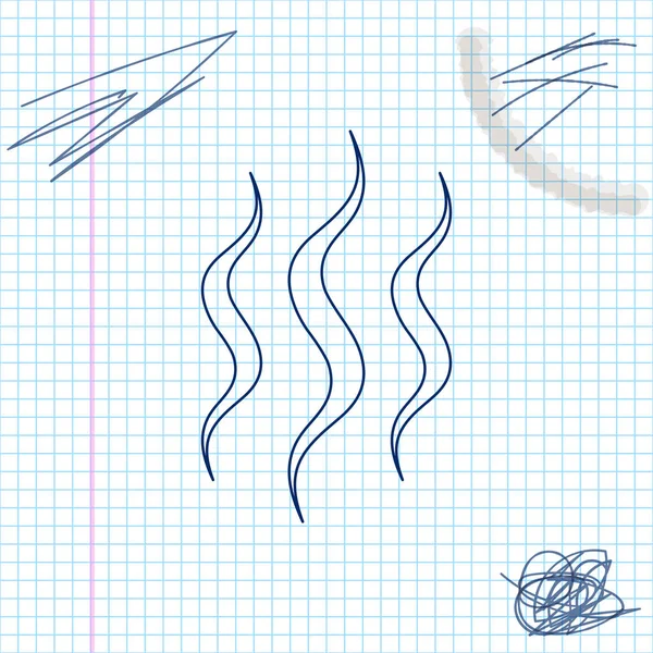 Το εικονίδιο σκίτσο της γραμμής ατμού απομονώνεται σε λευκό φόντο. Απεικόνιση διανυσματικών φορέων — Διανυσματικό Αρχείο