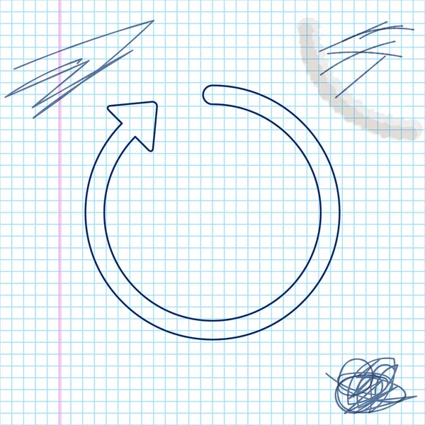 Vernieuwen lijn schets pictogram geïsoleerd op witte achtergrond. Vector illustratie — Stockvector
