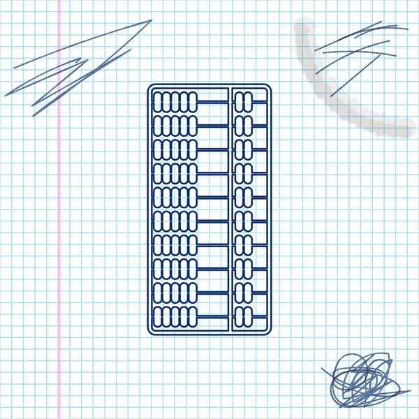 Abacus lijn schets icoon geïsoleerd op witte achtergrond. Traditionele tellings frame. Onderwijs teken. Wiskunde school. Vector illustratie — Stockvector