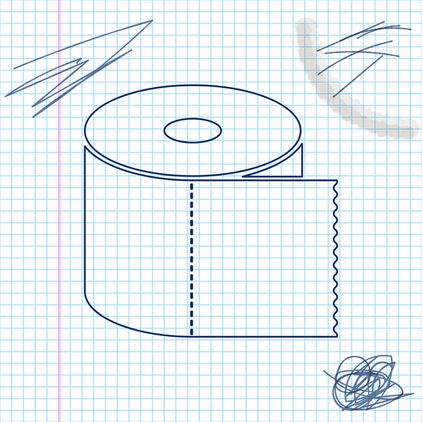 Toilet paper roll line sketch icon isolated on white background. Vector Illustration — Stock Vector