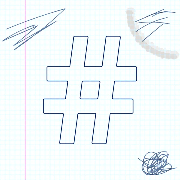 Hashtag line sketch icon isolated on white background. Social media symbol. Modern UI website navigation. Vector Illustration — Stock Vector