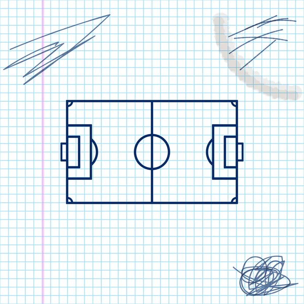 Terrain de football ou terrain de football ligne croquis icône isolé sur fond blanc. Illustration vectorielle — Image vectorielle