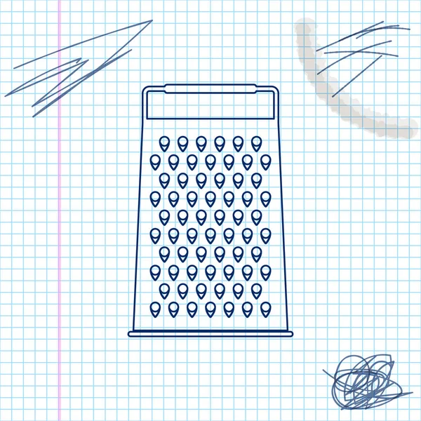 Ícone de esboço de linha ralador isolado no fundo branco. Símbolo da cozinha. Ilustração vetorial —  Vetores de Stock