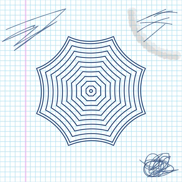 Sun protective umbrella fo beach line sketch icon isolated on white background. Large parasol for outdoor space. Beach umbrella. Summer vacation or picnic accessory. Vector Illustration — Stock Vector