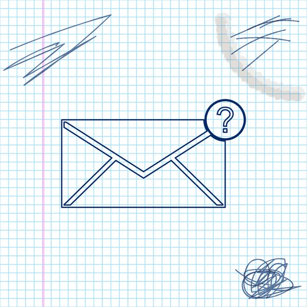 Sobre con signo de interrogación icono de boceto de línea aislado sobre fondo blanco. Carta con signo de interrogación. Enviar solicitud por correo electrónico. Ilustración vectorial — Archivo Imágenes Vectoriales