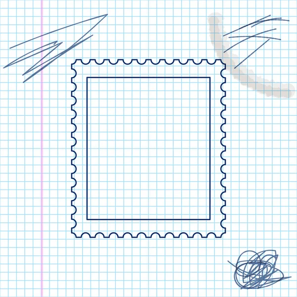 邮政邮票线草图图标隔离在白色背景上。矢量插图 — 图库矢量图片