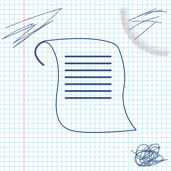 Icono de boceto de línea de desplazamiento de papel aislado sobre fondo blanco. Señal de desplazamiento de lona. Ilustración vectorial — Archivo Imágenes Vectoriales
