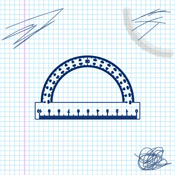 Protractor grid for measuring degrees line sketch icon isolated on white background. Tilt angle meter. Measuring tool. Geometric symbol. Vector Illustration — Stock Vector