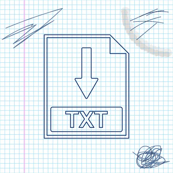 Иконка документа TXT. Скачать TXT кнопки линии эскиз значок изолирован на белом фоне. Векторная миграция — стоковый вектор