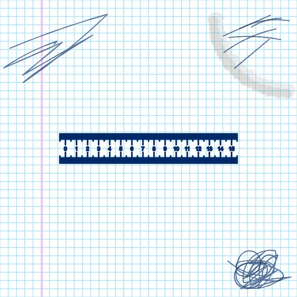 Liniaal lijn schets pictogram geïsoleerd op witte achtergrond. Symbool voor rechttrekken. Vector illustratie — Stockvector