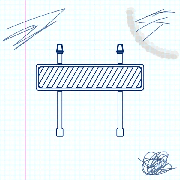 Barriera stradale icona schizzo isolato su sfondo bianco. Simbolo di area riservata in fase di costruzione. Recinzione di lavori di costruzione o riparazione. Icona a ostacoli. Illustrazione vettoriale — Vettoriale Stock