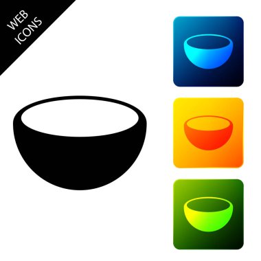 Kase simgesi izole. Simgeleri renkli kare düğmeleri ayarlayın. Vektör İllüstrasyonu