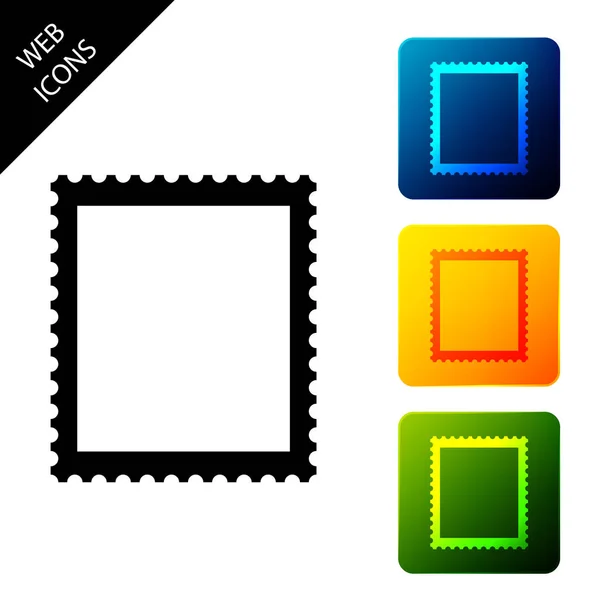 Poststempel-Symbol isoliert. setzen Symbole bunte quadratische Tasten. Vektorillustration — Stockvektor