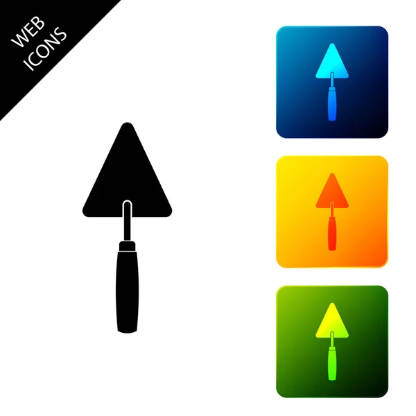 Icona spatola isolata. Set icone colorate pulsanti quadrati. Illustrazione vettoriale — Vettoriale Stock