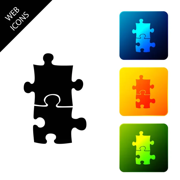 Puzzleteil Icon isoliert. Wirtschaft, Marketing, Finanzen, Vorlage, Layout, Infografik, Internetkonzept. setzen Symbole bunte quadratische Tasten. Vektorillustration — Stockvektor