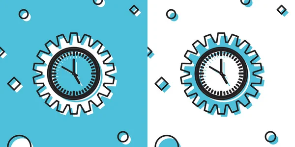 Black Time Management Symbol Isoliert Auf Blauem Und Weißem Hintergrund — Stockvektor