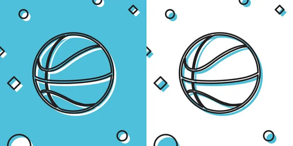 Μαύρο Εικονίδιο Μπάλα Μπάσκετ Απομονώνονται Μπλε Και Άσπρο Φόντο Αθλητικό — Διανυσματικό Αρχείο