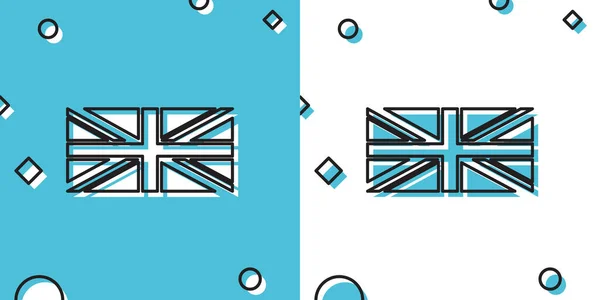 Μαύρη Σημαία Της Μεγάλης Βρετανίας Εικόνα Απομονώνονται Μπλε Και Άσπρο — Διανυσματικό Αρχείο