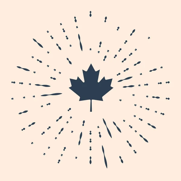 Svart Kanadensisk Lönnlöv Ikon Isolerad Beige Bakgrund Kanada Symbol Lönnlöv — Stock vektor