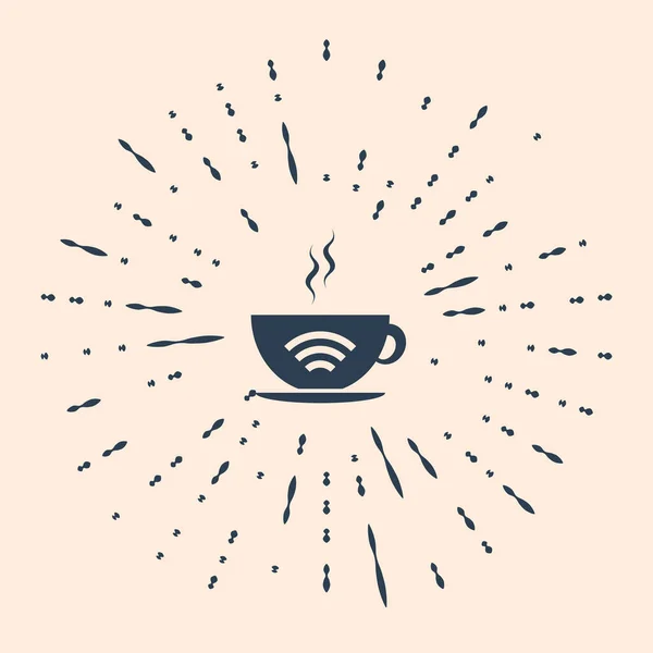 Black Cup Cafetería Con Icono Zona Wifi Gratis Aislado Sobre — Vector de stock