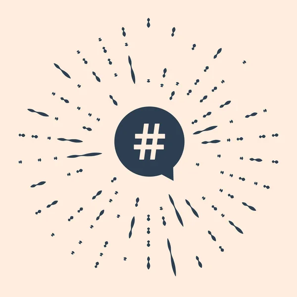 Hashtag Negro Icono Del Círculo Aislado Sobre Fondo Beige Símbolo — Vector de stock