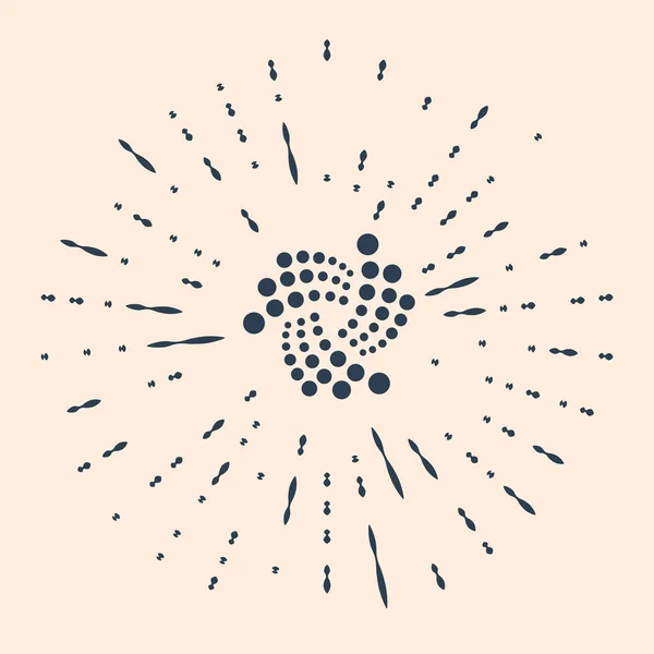 黑色加密硬币Iota Miota图标孤立在米色背景 物理比特币 数字货币 Altcoin符号 基于锁链的安全加密货币 病媒图解 — 图库矢量图片