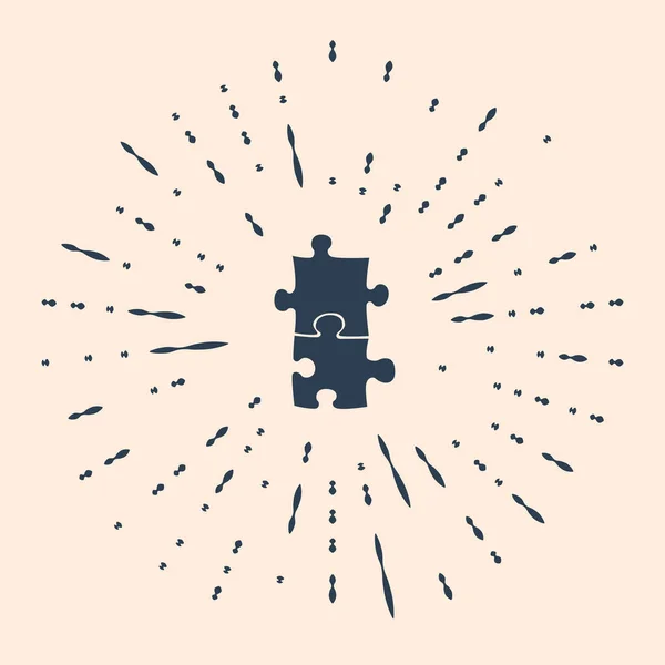 Pièce Noire Puzzle Icône Isolée Sur Fond Beige Affaires Marketing — Image vectorielle