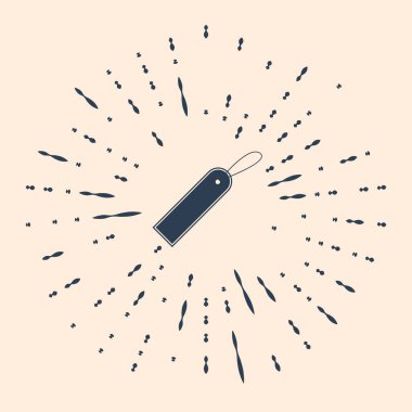 Siyah Boş etiket etiketi etiketi simgesi bej arka planda izole edildi. Boş alışveriş indirimi etiketi. Şablon indirimli afiş. Soyut çember rastgele noktalar. Vektör İllüstrasyonu